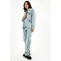 TENNIS - Chaqueta con bolsillos cargo azul para mujer