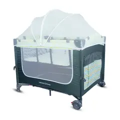 PRINSEL - Cuna corral Colecho Bebesito Azul Toldillo Colchoneta