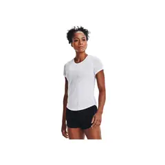 UNDER ARMOUR - Camiseta Mujer STREAKER SS-WHT Blanco