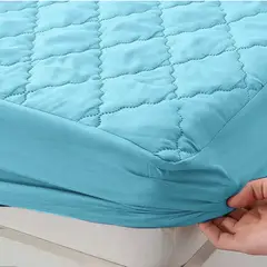 GENERICO - Forro Protector de Colchón Antifluido Semidoble 120X190 CELESTE