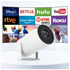 AMERICAN GENERICS - Mini Proyector Led Hy300 Smart Android 12 Blanco 110v 220v