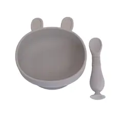 GENERICO - Bowl De Silicona Con Ventosa Sin Bpa Para Bebe + Cuchara