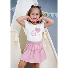 BABY PLANET - Conjunto de Camiseta y Falda Corta para bebita Baby Planet.-_.