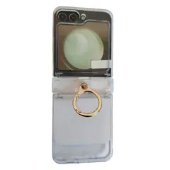 PYX - Estuche Compatible Samsung Galaxy Z Flip 6 Con Anillo + Glass Clear