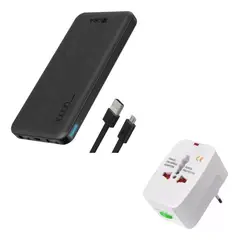 1HORA - Power Bank 10.000 Mah Viajera Con Convertidor Europeo