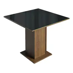 MADESA - Mesa de Comedor Cuadrada 4 Puestos - Tablero de Madera y Cristal