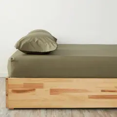 DISTRIHOGAR - Set Sábana Ajustable Más Fundas 200 hilos Algodón Semidoble