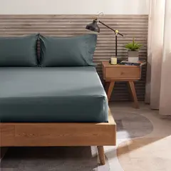 DISTRIHOGAR - Set Sábana Ajustable Más Fundas 400 hilos Algodón King