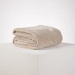 DISTRIHOGAR - Cobija Flannel Jacq Bee 280 gr Gris Cálido 180 x 220 cm