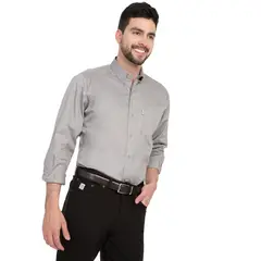LEC LEE - Camisa Manga Larga Dril para Hombre - Gris Claro.-