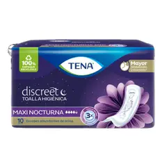 TENA - Toallas Higienicas Discreet Maxi Nocturno X 10Und