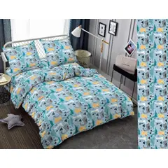 SIRENITAS - Juego de sabanas Cama Sencilla Dinosaurios azul