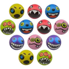 GENERICO - Pelotas Antiestres Emoji Monster Happy Colores X 12 Unidades C485