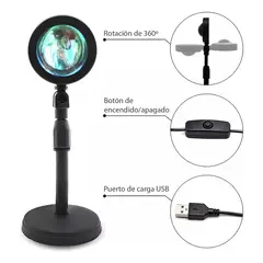 GENERICO - Lampara Led Proyector Atardecer Luz Nocturna Habitación Casa