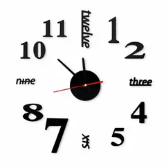 ENFANT'ASY - Reloj De Pared Adhesivo 3d Decorativo Moderno Hogar Oficina 40 CM