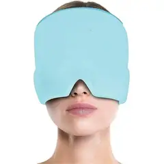 GENERICO - Banda Gel Alivio Migraña Dolor Cabeza Terapia Frio Calor Gorro Azul_.