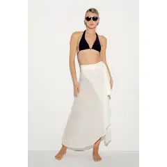TOUCHE BALNEAIRE - Falda pareo marfil en viscosa