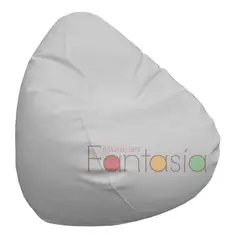 MUEBLES FANTASIA - Puff Pera Cuerotex Blanco GRANDE Muebles fantasía