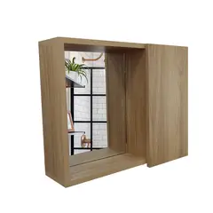 GENERICO - Gabinete Organizador Con Espejo Para Baño Lirio Color Jerez 50x40 Cm