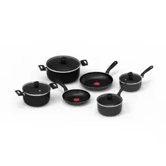 IMUSA - Batería / Juego de Ollas 10 Piezas Antiadherente Negra