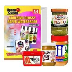 GENERICO - Papel Adhesivo Vinilo Glossy Resistente Al Agua A4 X 20 Hojas