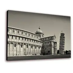 ART INDUSTRY - Cuadro 50x30cms Decorativo Torre Inclinada De Pizza