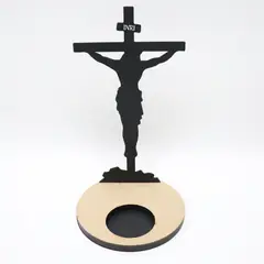 GENERAL - Porta Vela Religioso De Proyección De Cruz Grande En Madera Y Hierro