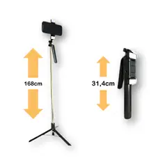 IMPORTADORA MAKA - Selfie Trípode Stick Con Control Remoto Y Bluetooth
