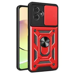 GENERICO - Funda Estuche Case Slider Compatible Con Motorola G54 Rojo