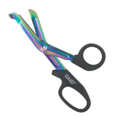 GMD - Tijera De Trauma 7 ½ Premium Marca Color Rainbow-Negra