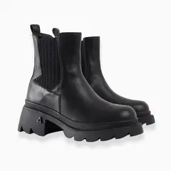 CALZADO ADRENALINA - Botín negro con elásticos y suela gruesa everton