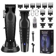 KEMEI - Combo Profesional Barbería Maquina + Trimmer 2299 + 2296