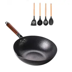 ULTRABELLA - Sartén Wok Chino Original Tradicional Acero carbono