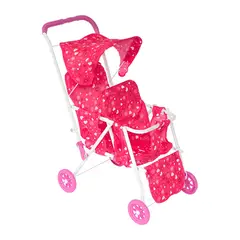 JUGANDO Y EDUCANDO - Juguete Coche Doble De Muñeca Plegable Rosado Para Niñas