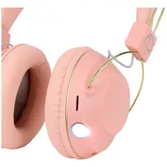 JALTECH - Diadema Inalámbrica Bluetooth 53 Con Linterna Puerto Usb-c Rosa