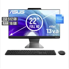 ASUS - Todo en uno Intel Core I3 1315U SSD 512GB DDR4 16GB NO DVD Pantalla 215 FHD Negro