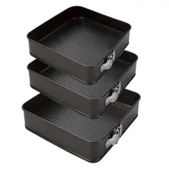 ONE PIXEL - Juego 3 Moldes Cuadrados Para Tortas Desmontables