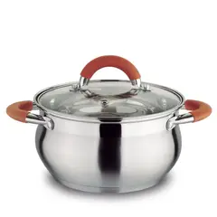 HOME ELEMENTS - Olla 22 cm en Acero Inoxidable TP vidrio HESOA-22