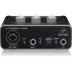 BEHRINGER - Interfaz de Audio USB U-Phoria UM2 Profesional Home Studio