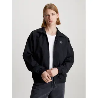 CALVIN KLEIN - Chaqueta Negra De Nailon Estructurado