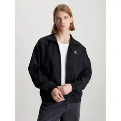 CALVIN KLEIN - Chaqueta Negra De Nailon Estructurado