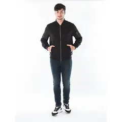 CALVIN KLEIN - Chaqueta Negra Con Cremallera Para Hombre