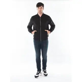 CALVIN KLEIN - Chaqueta Negra Con Cremallera Para Hombre