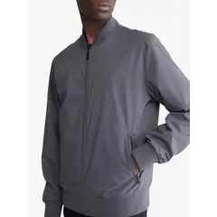 CALVIN KLEIN - Chaqueta Gris Con Cremallera y Bolsillos Laterales