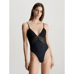 CALVIN KLEIN - Bodi negro - Minimalist Lace
