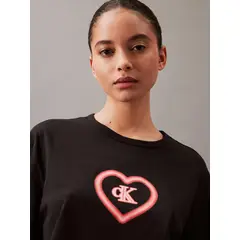 CALVIN KLEIN - Camiseta Negra De Pijama Para Mujer