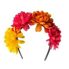 FRIOLENTA - Diadema Flores Grandes Balaca Disfraz Catrina Mexicana