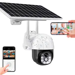 GENERICO - Camara Exterior Solar Seguridad 4G Sim Card Con Panel Solar