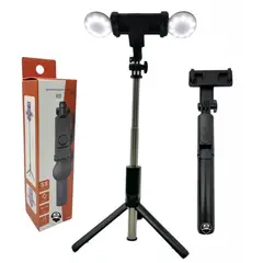 GENERICO - Selfie Stick con bluetooth y luces recargables