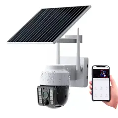 GENERICO - Camara Solar Wifi Giratoria Seguridad Exterior Con Panel Solar Monitoreo En Vivo